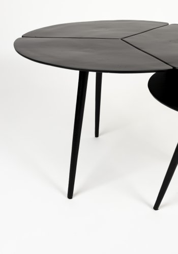 WHITE LABEL LIVING Kourdeboer sidebord - svart aluminium (sett med 2)