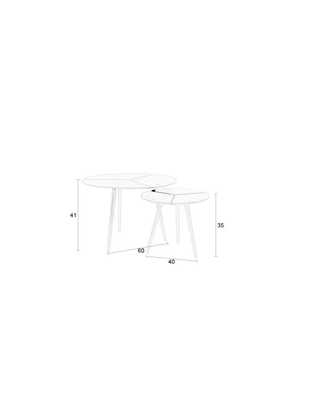 WHITE LABEL LIVING Kourdeboer sidebord - svart aluminium (sett med 2)