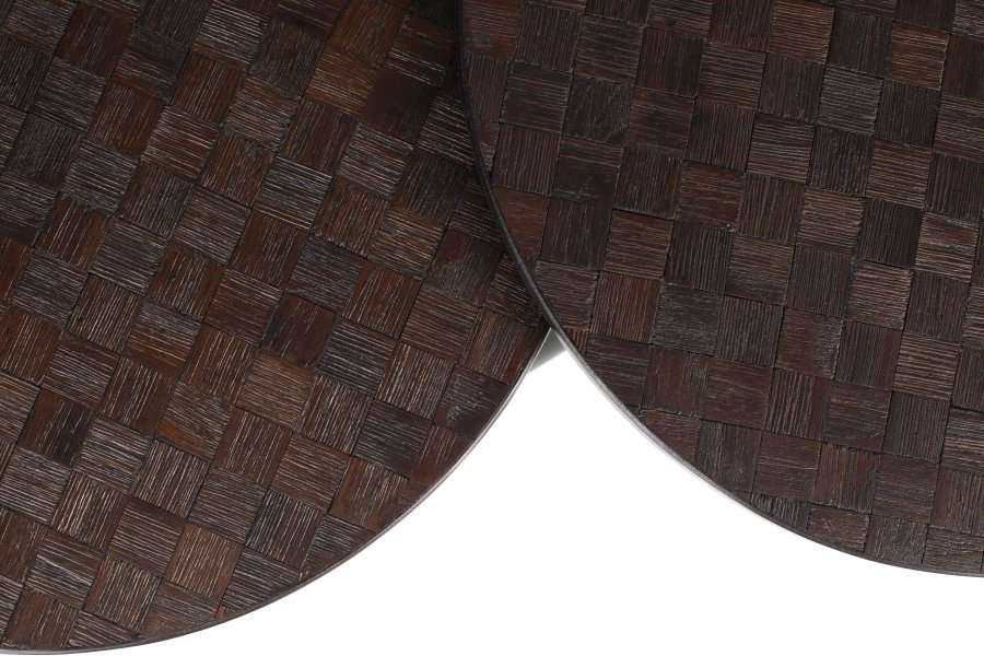 WHITE LABEL LIVING Webster sidebord - brun resirkulert teak og jern (sett med 2)