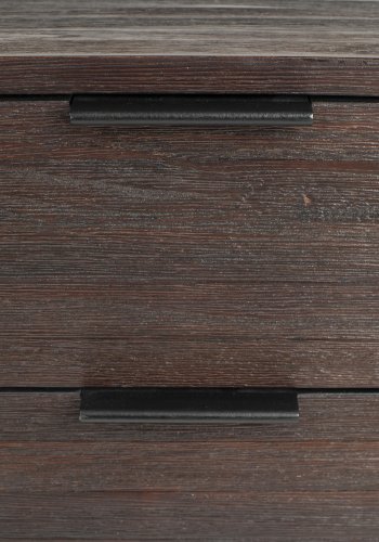 WHITE LABEL LIVING Webster sidebord, m. 2 skuffer - brun resirkulert teak og jern (40x30)