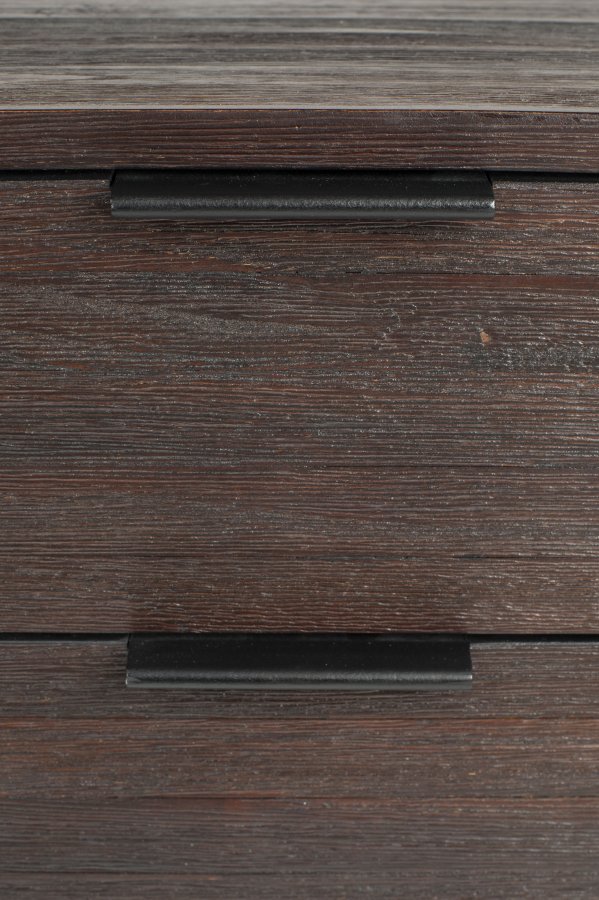 WHITE LABEL LIVING Webster sidebord, m. 2 skuffer - brun resirkulert teak og jern (40x30)