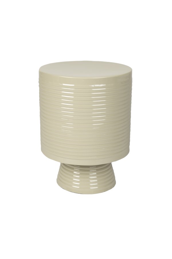 WHITE LABEL LIVING Sven L sidebord, rundt - elfenbensfarget jern (35)