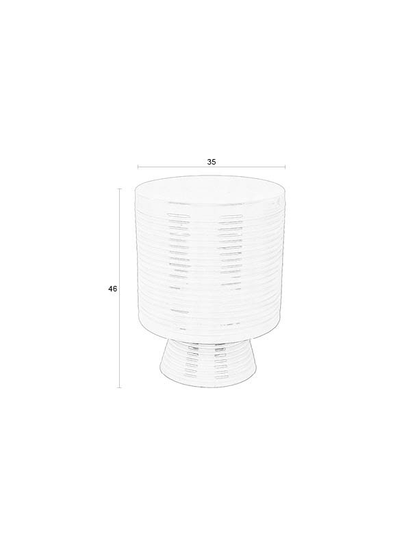 WHITE LABEL LIVING Sven L sidebord, rundt - elfenbensfarget jern (35)