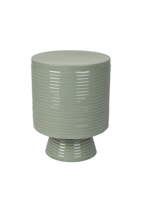 WHITE LABEL LIVING Sven L sidebord, rundt - grnt jern (35)