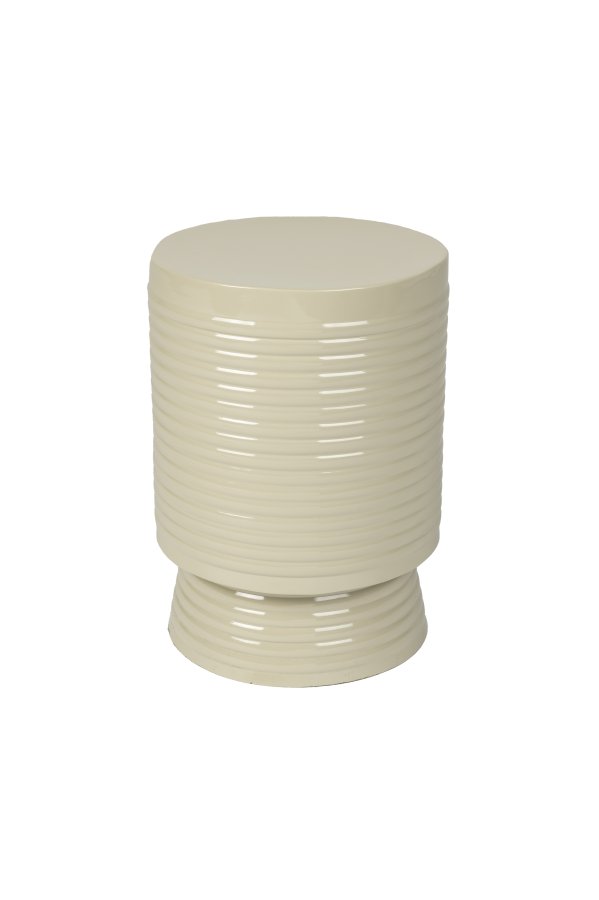 WHITE LABEL LIVING Sven S sidebord, rundt - elfenbensfarget jern (25)