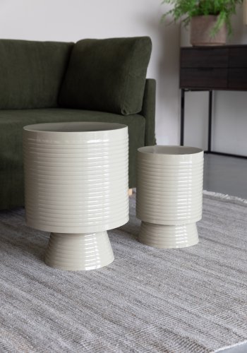 WHITE LABEL LIVING Sven S sidebord, rundt - elfenbensfarget jern (25)