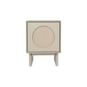 ZUIVER Twin sengebord, m. 1 lge og 1 hylde - gr stof/akacietr (40x44)