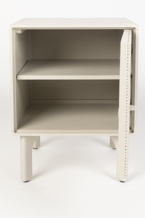 ZUIVER Morgen nattbord, m. 1 dr og 1 hylle - gr rotting/MDF/akasietre (40x45)