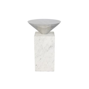 ZUIVER Pride sidobord - aluminium och vit marmor (30)