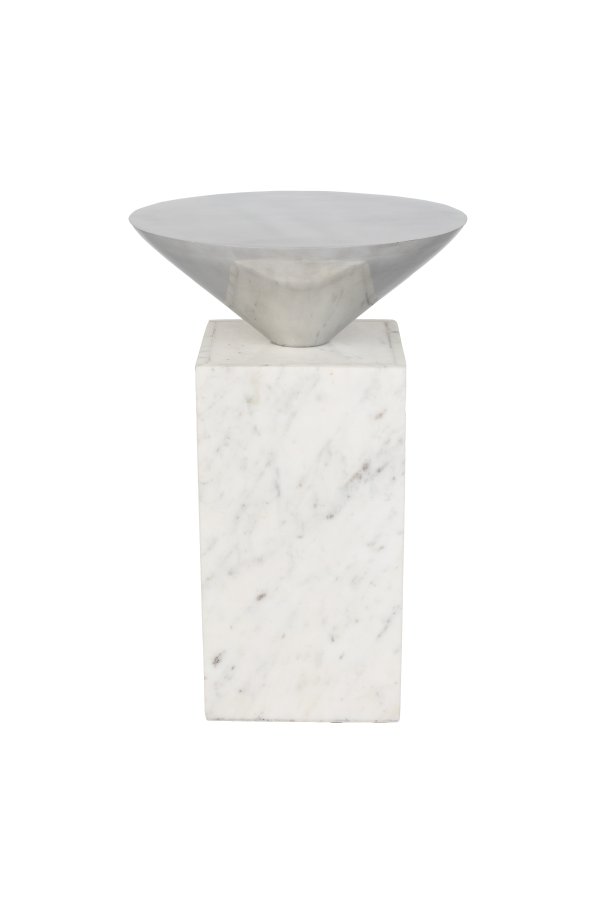 ZUIVER Pride sidebord - aluminium og hvit marmor (30)