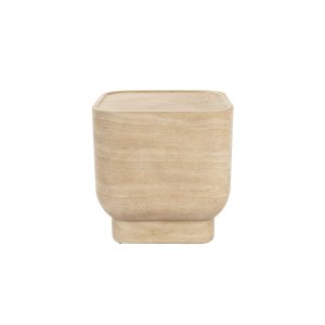 ZUIVER Noble sidobord, fyrkantigt - betong i beige travertinlook (45x45)