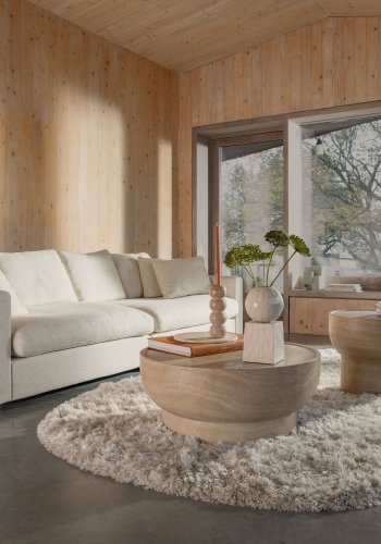 ZUIVER Noble sidebord, firkantet - betong i beige travertinlook (45x45)