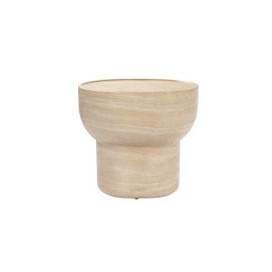 ZUIVER Noble sidobord, ovalt - beige betong i travertinlook (50x42)