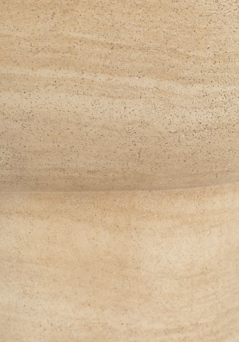 ZUIVER Noble sidebord, ovalt - beige betong med travertinlook (50x42)