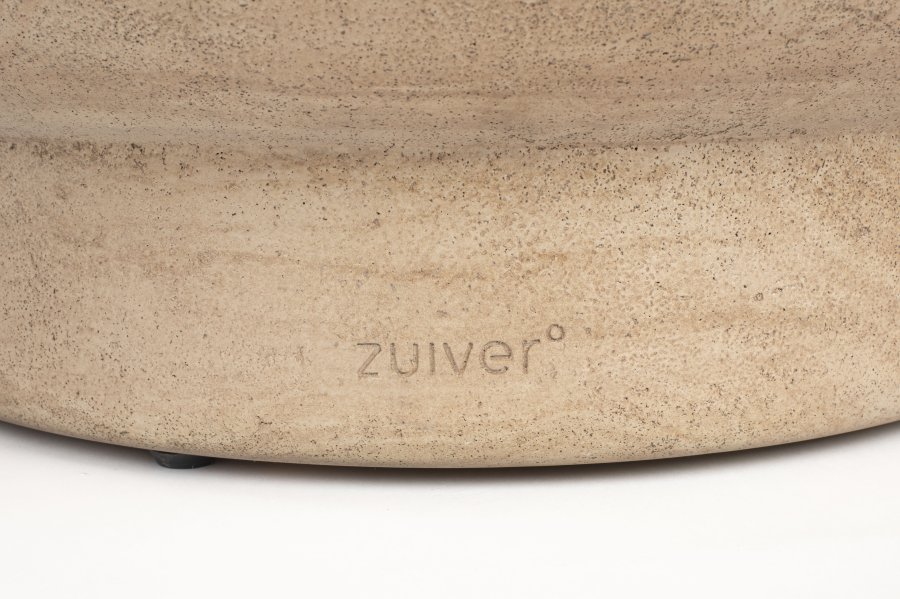 ZUIVER Noble salongbord, rundt - beige travertin-look betong (80)