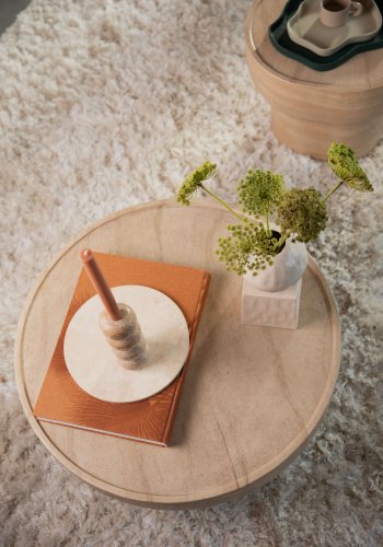 ZUIVER Noble salongbord, rundt - beige travertin-look betong (80)