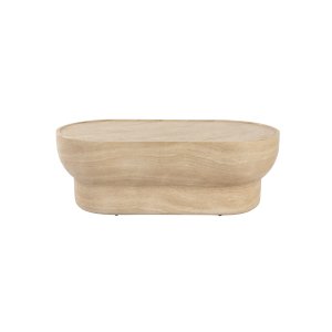 ZUIVER Noble soffbord, ovalt - beige betong i travertinlook (100x50)