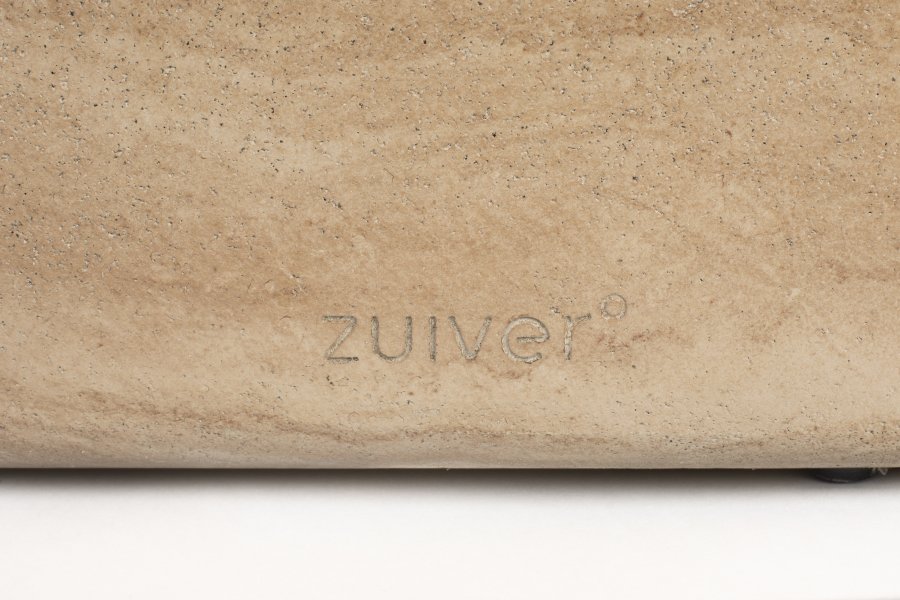 ZUIVER Noble salongbord, ovalt - beige betong med travertinlook (100x50)