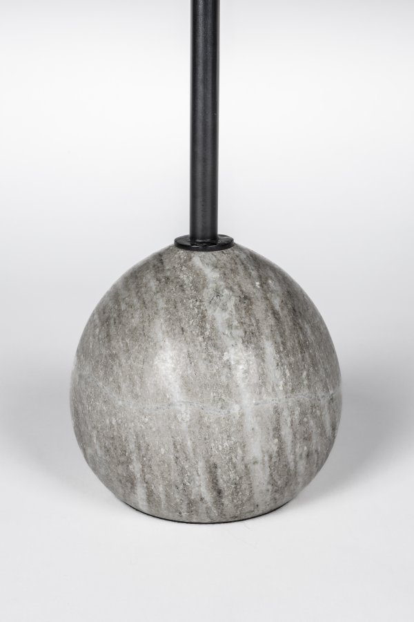 ZUIVER Cocktail sidebord, rundt - gr marmor og svart jern (25)