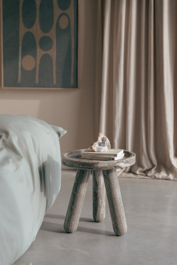 ZUIVER Cosmopolitan sidebord, rundt - brun marmor (40)