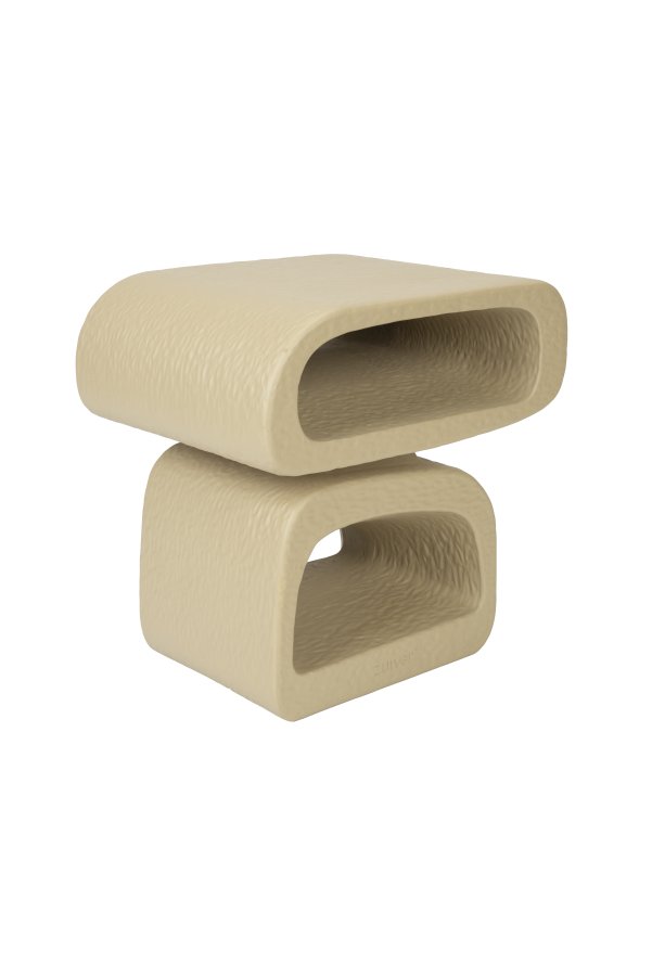 ZUIVER Eddy sidebord, rektangulrt - beige harpiks (43x35)