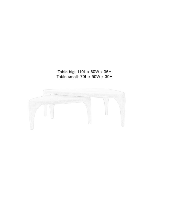 ZUIVER Isla salongbord - naturlig eikefiner (sett med 2)