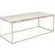 ZUIVER Stray sofabord, rektangulrt - gr marmor og grtt jern (91x41)