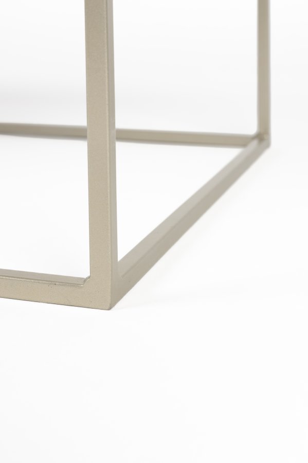 ZUIVER Stray sofabord, rektangulrt - gr marmor og grtt jern (91x41)