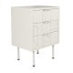 WHITE LABEL LIVING Funk sidebord, m. 3 skuffer - beige MDF og grtt jern (40x50)