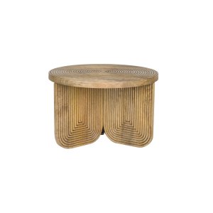 WHITE LABEL LIVING Maeze soffbord, runt - brunt mangoträ (60)