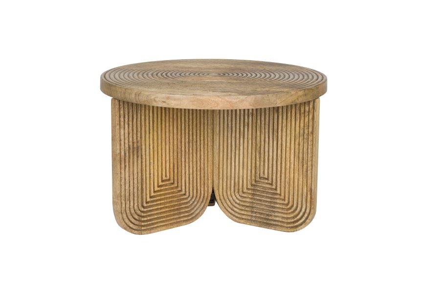 WHITE LABEL LIVING Maeze sofabord, rundt - brunt mangotre (60)