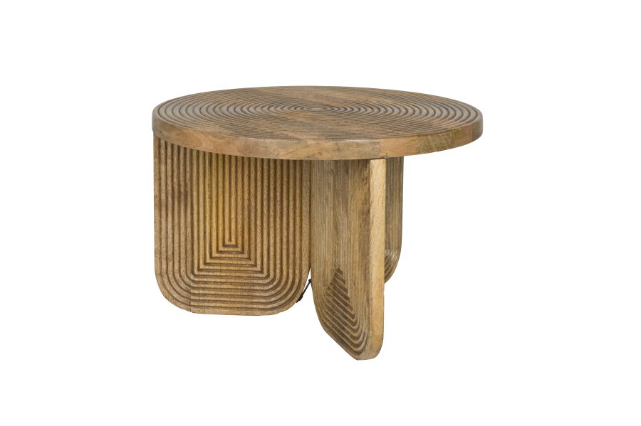 WHITE LABEL LIVING Maeze sofabord, rundt - brunt mangotre (60)