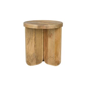 WHITE LABEL LIVING Maeze sidobord, runt - brunt mangoträ (40)