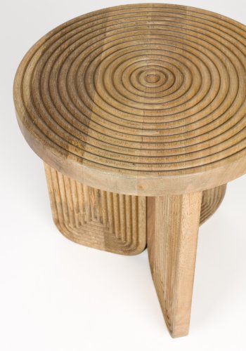 WHITE LABEL LIVING Maeze sidebord, rundt - brunt mangotre (40)