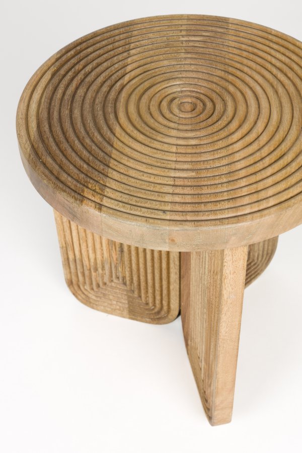 WHITE LABEL LIVING Maeze sidebord, rundt - brunt mangotre (40)