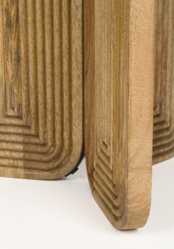 WHITE LABEL LIVING Maeze sidebord, rundt - brunt mangotre (40)