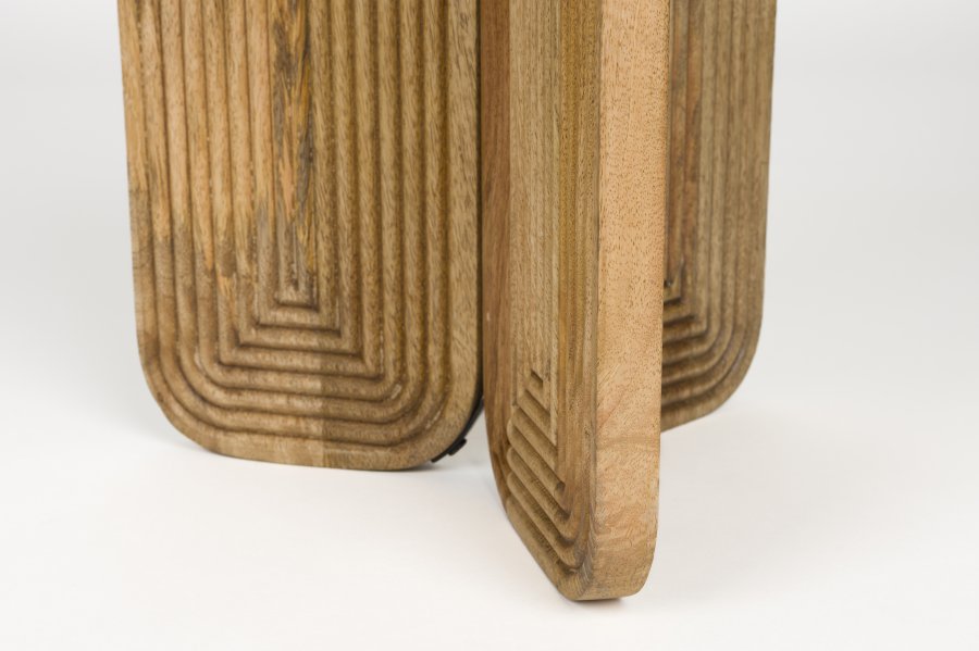 WHITE LABEL LIVING Maeze sidebord, rundt - brunt mangotre (40)