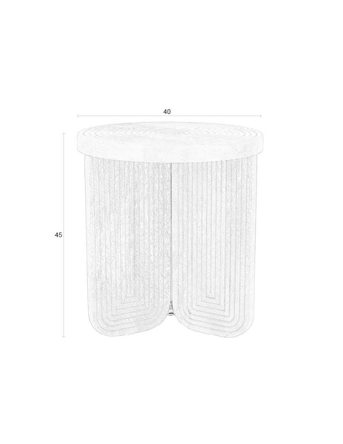WHITE LABEL LIVING Maeze sidebord, rundt - brunt mangotre (40)