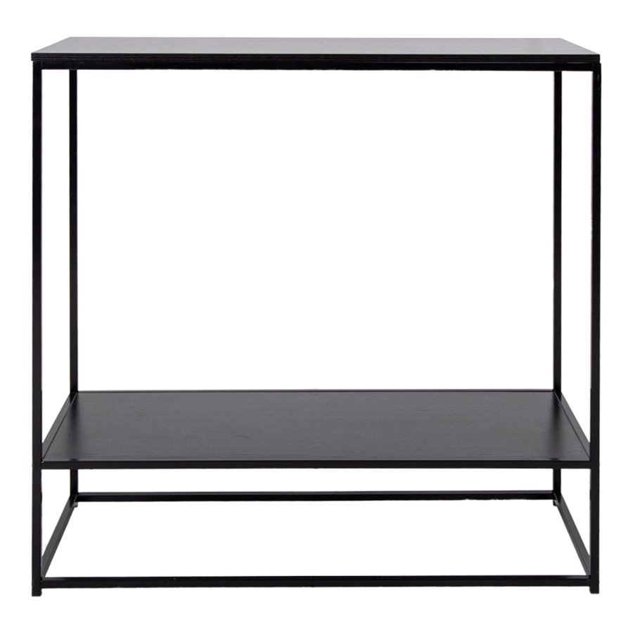 HOUSE NORDIC rektangulrt Vita konsollbord, m. hylle - sort melamin og stl (80x36)