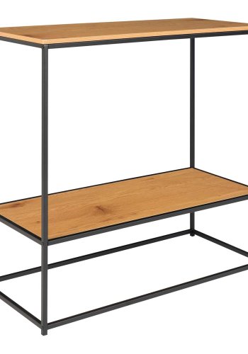HOUSE NORDIC Vita konsollbord, med hylle - naturlig melamin og sort stl (80x36)
