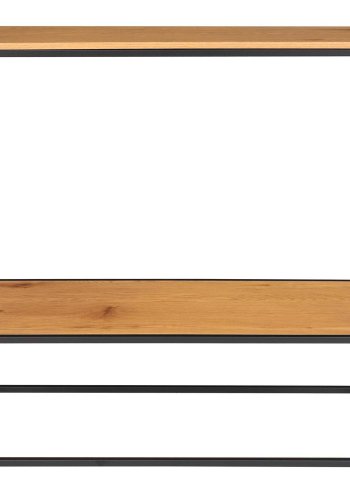 HOUSE NORDIC Vita konsollbord, med hylle - naturlig melamin og sort stl (80x36)