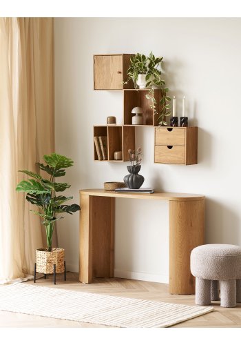 HOUSE NORDIC Bibione konsolbord, oval - natur decorpapir og tr� (114x38)