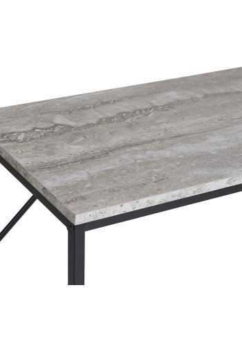 HOUSE NORDIC Vita konsollbord, rektangulrt - naturlig melaminfolie med travertin-look/svart stl (110x26)