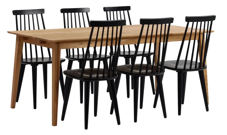 ROWICO Filippa spisebord - olieret eg, m. udtrk (180x90)