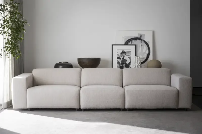 ROWICO Willard 4 pers. modulsofa - lys beige stoff