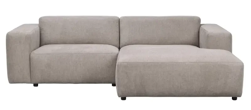 ROWICO Willard 3 pers. modulsofa, m. hyre sjeselong - beige stoff