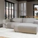 ROWICO Willard 3 pers. modulsofa, m. hyre sjeselong - beige stoff