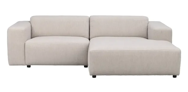 ROWICO Willard 3 pers. modulsofa, m. hyre sjeselong - lys beige stoff