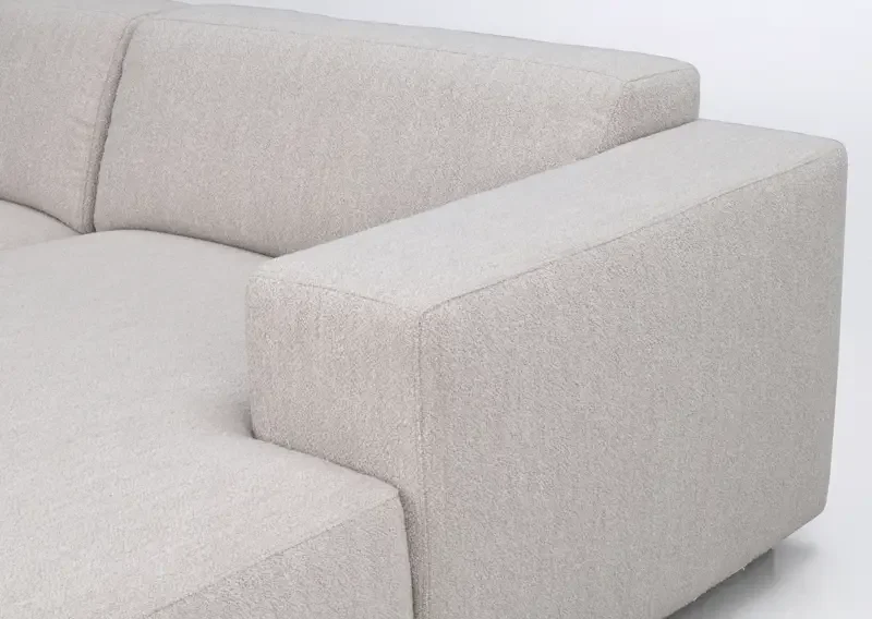 ROWICO Willard 3 pers. modulsofa, m. hyre sjeselong - lys beige stoff