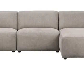 ROWICO Willard 4 pers. modulsofa, m. hyre sjeselong - beige stoff